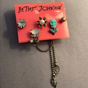 Betsey Johnson set of five earrings